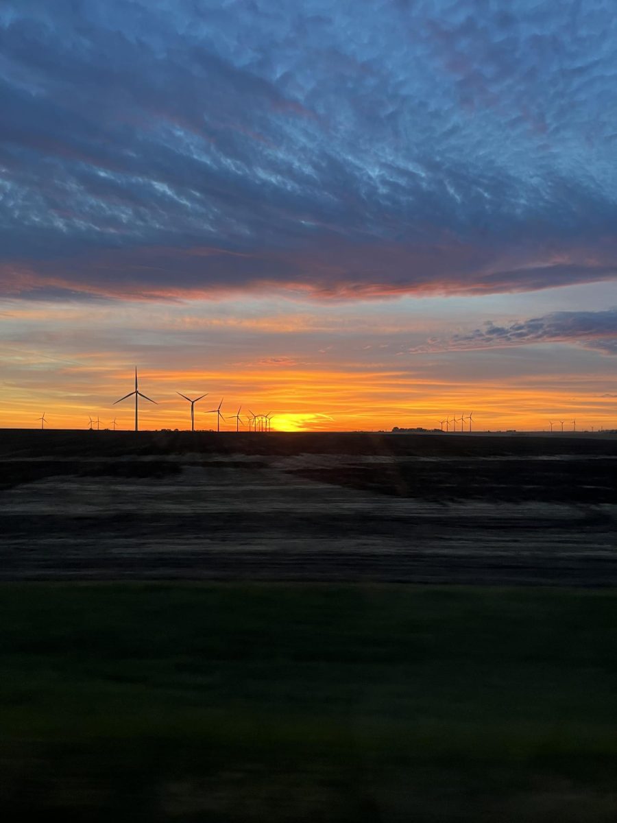 October sunset in Astoria, SD.