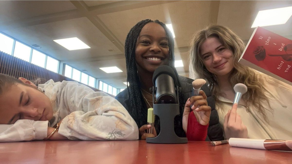 Logan Sanborn (left), Bethel Woche (middle) and Selah Seymour (right) participate in ASMR. 