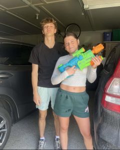 Ashlyn Hoffman, on the Wet Bandits team, eliminated Ethan Olson, on the Squirters team, on Mar. 28, 2025. Photo used by Instagram - @sflhsseniorassassins2025
