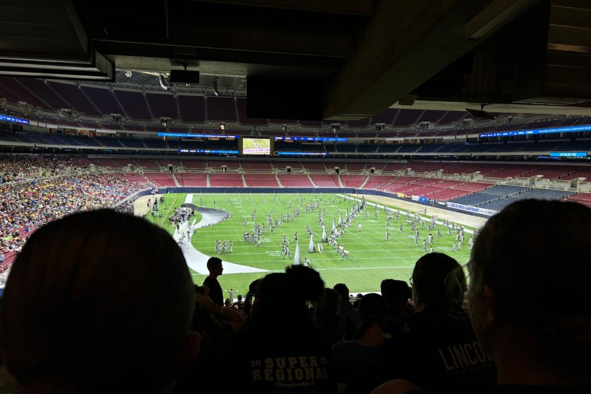 Blue Springs High School performs its show “Graydient” in the BOA St. Louis finals. 
