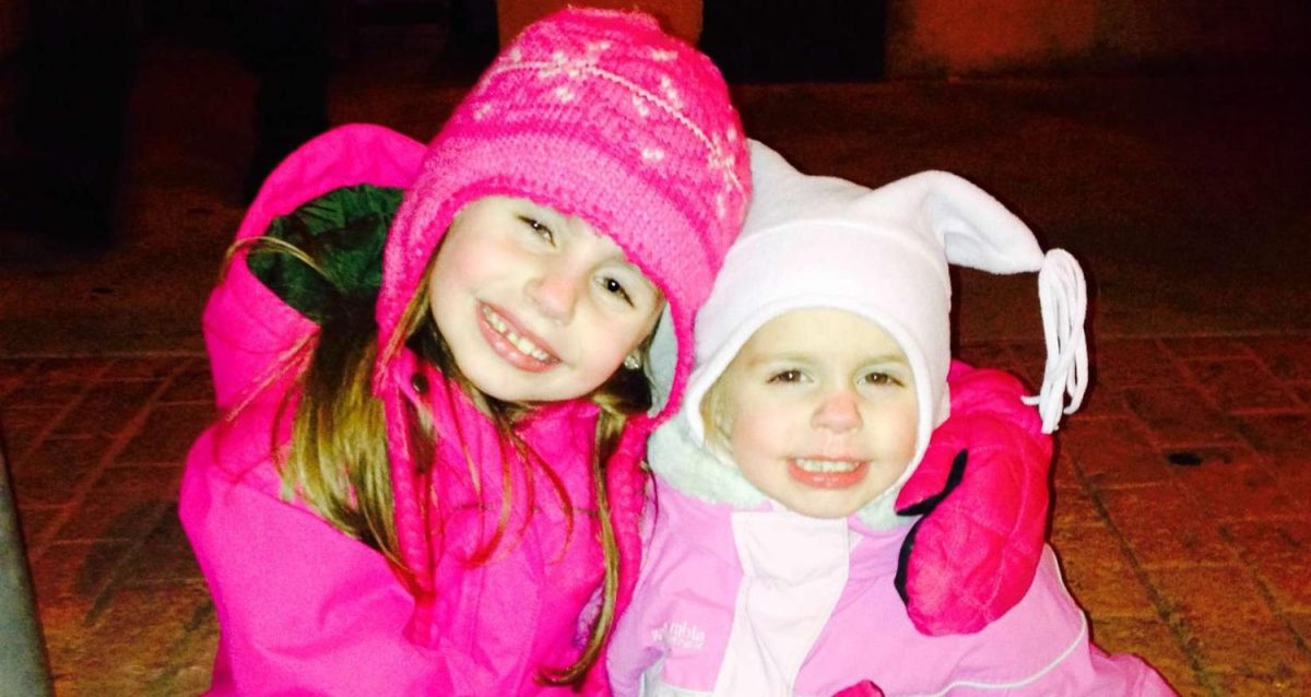 Ashlyn Dejong (right) with her sister Kelsey (left) before heading
 into the winter weather (Photo used with permission by Ashlyn Dejong).
