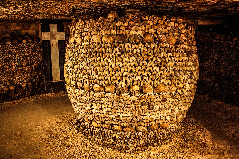 A look inside the Paris catacombs as of 2013.  