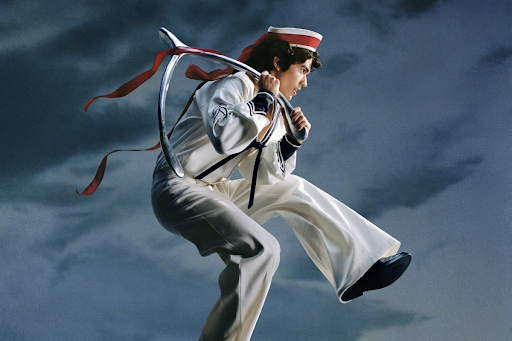 Conan Gray's album “Wishbone” shows him wearing a sailor suit and carrying a wishbone (Photo used with permission by Republic Records). 
