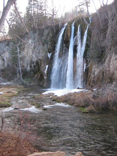 At the end of a short hike, hikers are welcomed by a beautiful waterfall.

