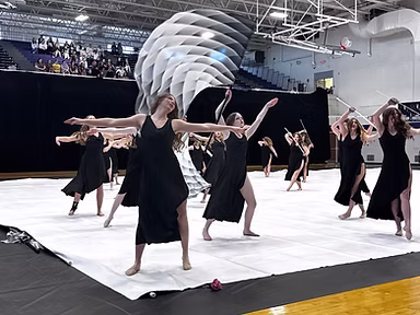 The LHS Colorguard performing "Missing You" at a competition (Used with permission of lincolnband.org).