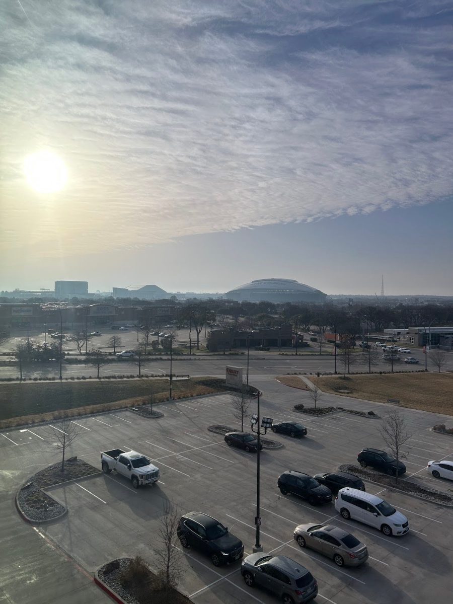 A view of the AT&T Stadium from the Drury Plaza Hotel Dallas Arlington, where the LHS Concert Choir stayed. 