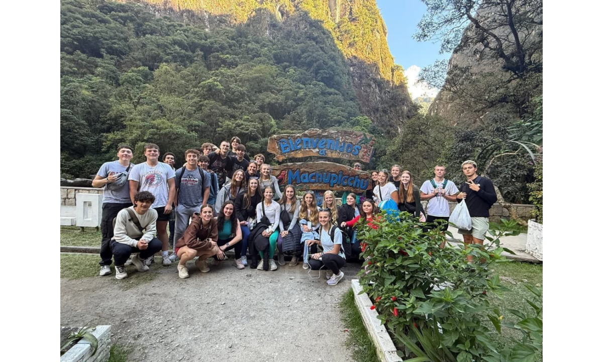 The Spanish immersion program from LHS, all of whom have received their seal of biliteracy, had the opportunity to go on a school trip to Peru. This is the group before they hiked up Machu Picchu, an iconic and historical site in Peru. Photo used with permission by Lauren Statema. 
