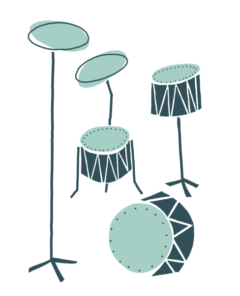 The LHS band program has over 60 percussionists, and that number is expected to continue growing next year. (Artwork by Berkeley Newell)