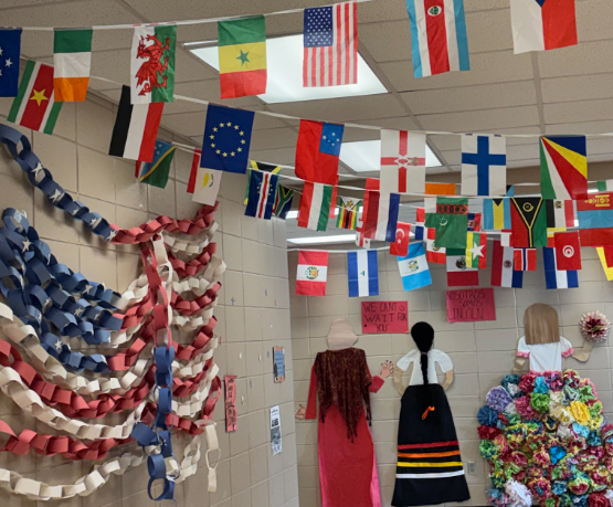The EL program makes a priority of recognizing all cultures and backgrounds, demonstrated through the decorations near the ELP classrooms. Photo by Elsa Basel