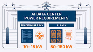 Typical power requirements of an AI data center (used with permission by Hanwha Data Centers).