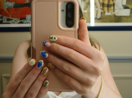 Peterson's fruit nail design, completed on May 14, 2026. (Photo used with permission by Rhea Peterson)